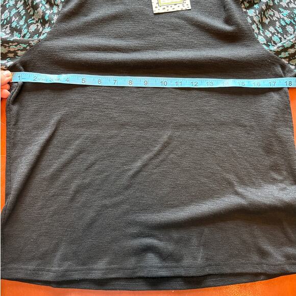 THML Wild At Heart Leopard Sleeve Sweater Blue Gray Black S 🐆✨ - Picture 2 of 7